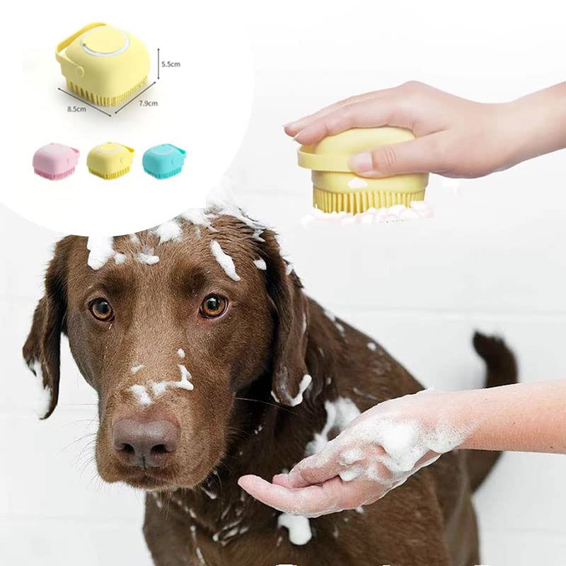 סיליקון כלב / חתול אמבט עיסוי מברשת; שמפו מחלק