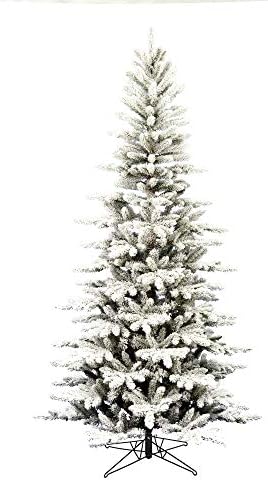 Vickerman 4.5 'x 34 נוהר סטרטון אורן עץ חג המולד מלאכותי, מונה - עץ פו מכוסה שלג - עיצוב בית מקורה עונתי