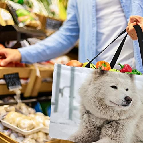 סל קניות לשימוש חוזר פנים מזחלת פנים כלב בשלג שקיות קניות פיקניק ניידות מתקפלות.
