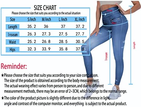 נשות zjlna מודפסות ג'ינס מודפסות ג'ינס יוגה חותלות כושר מכנסי ספורט חיצוניים אימון בטן חותלות מותניים גבוהות