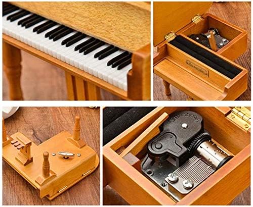 Alremo Huangxing - פסנתר קופסת מוזיקה מעץ 18 קופסת מוסיקה מתנה עם צואה קופסת קופסת קופסת קופסה לקישוט קופסת