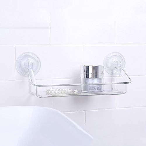 מדף מקלחת WXXGY מפלסטיק אמבטיה קטן וברור ללא קידוח קיר תלוי מארגן מדפי אחסון עם כוס יניקה