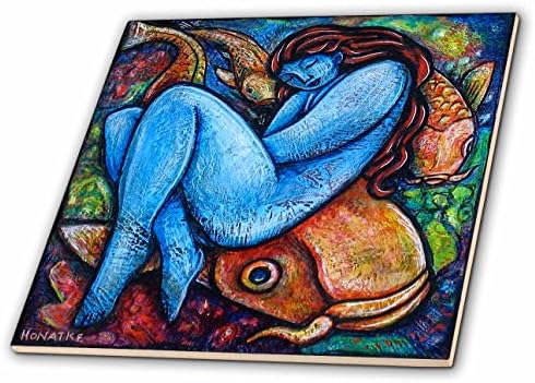 3 רוז סי טי_21202_4 קוי נשים אישה דגים חושני מים רוחני צבעוני קרמיקה אריח, 12-אינץ