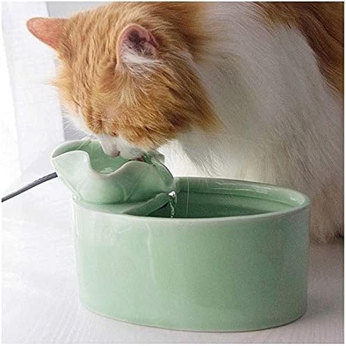 מכשירי מים של חיות מחמד, מזרקת מים לחתולים קרמיקה, מתקן מי חתולים עם מחזור אוטומטי משאבה שקטה, מזרקות מים, קערת