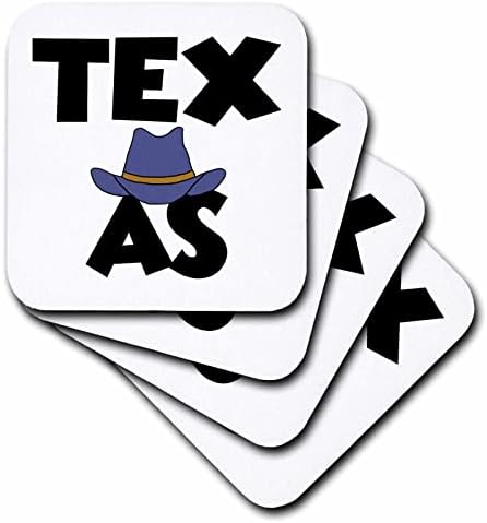 3drose מצחיק מצחיק מדינת טקסס עוטף טקסט עם כובע קאובוי - תחתיות