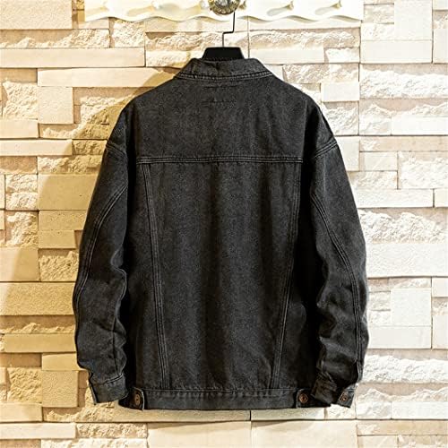 מעיל ג'ינס בסגנון יפן סגנון יפן שחור ירך פופ רחוב מעיל ג'ינס מגניב מעיל מפציץ בגודל גדול