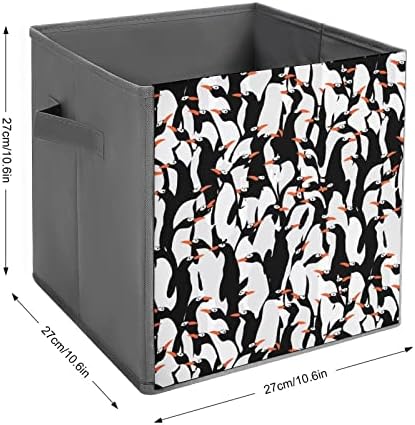 חמוד פינגווינים גדול קוביות אחסון פחי מתקפל בד אחסון תיבת ארון מארגני עבור מדפים