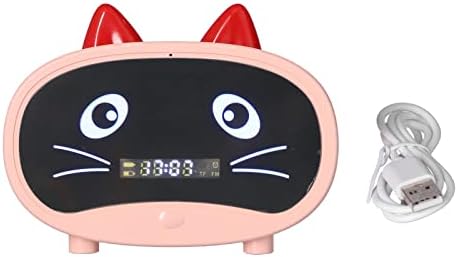 שעון מעורר של ילדים גווני, שעון מעורר דיגיטלי לחדר שינה לילדים, שעון מעורר אוזניים של חתול חמוד