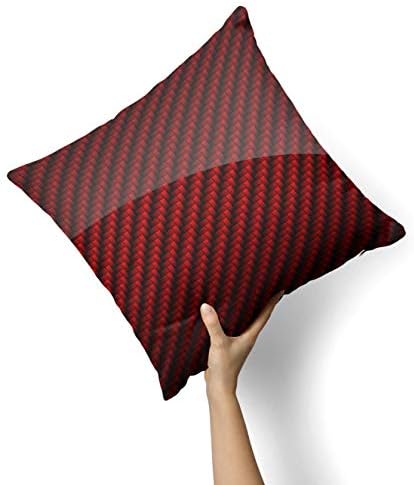 סיבי פחמן אדומים מבריקים של IIROV - עיצוב בית דקורטיבי בהתאמה אישית מכסה כרית כרית מקורה או חיצוני לספה,