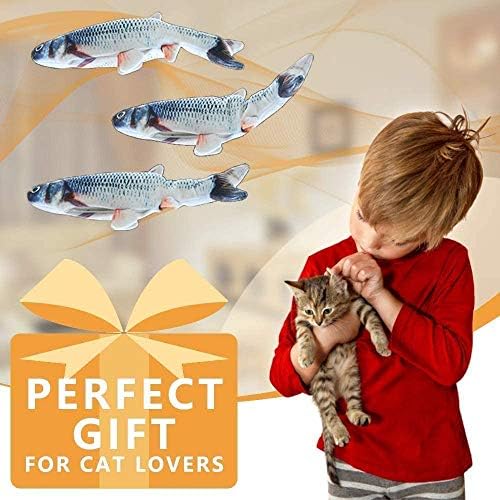 Queambler Fish Cat Cat Toy Flopping Fish, צעצוע לחתולים לחתולים צעצוע חיות מחמד אינטראקטיבי, צעצוע