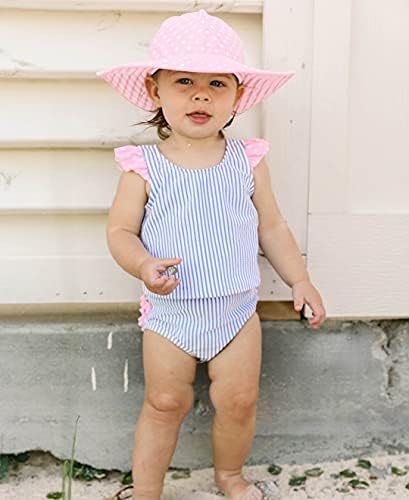 Rufflebutts® בנות תינוקות/פעוטות upf 50+ Sun Sun מגן על גדי ים בגדי ים כובע שמש