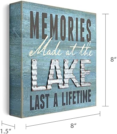 עיצוב חצר משק' זיכרונות באגם ' שלט קופסא שלטי עץ לעיצוב הבית, עיצוב שולחן מוטיבציה, עיצוב פרימיטיבי