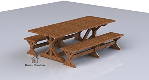 שולחן פיקניק מעצב DIY קל - הוראות תוכניות תכנון