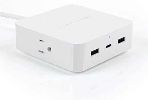 PowerPro ללא הגבלה מטען 5 מכשירים עם יציאות USB 2x, יציאת מסירת חשמל של 1x סוג C 20W, 2X שקעי