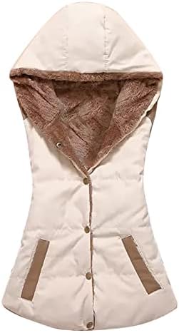 מעיל חורף של PRDECEXLU של LADIE שרוול ארוך y2k ז'קט טוניקה עובד כותנה כותנה נוחה בצבע חם חם ברדס עם כיסים