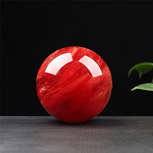 XICI יפה אדום יפהפה SMETT SMELT קוורץ כדור קריסטל עם מעמד למדיטציה, ריפוי, תחום דילנציה, קישוט ביתי, פנגשוי