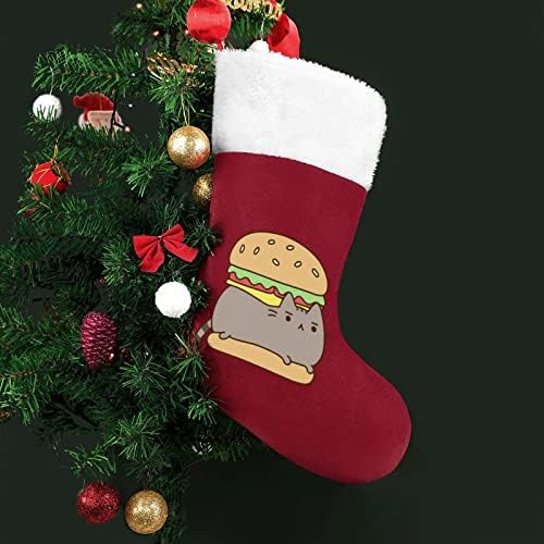 המבורגר חתול מצחיק בהתאמה אישית מגרש חג המולד חג המולד קישוטי מפלגה משפחתית