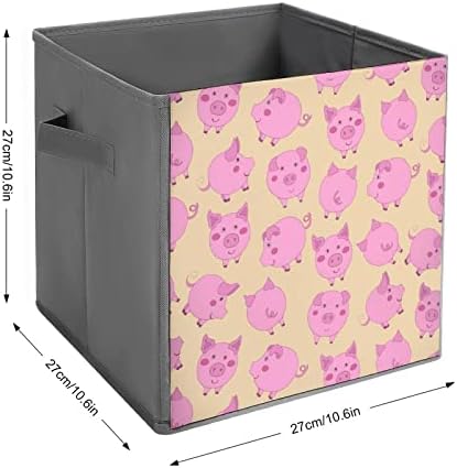 ורוד חזיר גדול קוביות אחסון פחי מתקפל בד אחסון תיבת ארון מארגני עבור מדפים