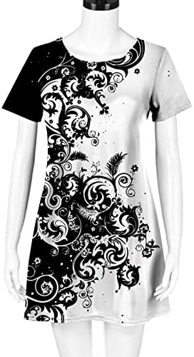 שמלת חולצה נשים גרפיות-שמלות קיץ לנשים 2022 אורך הברך עם שרוולים