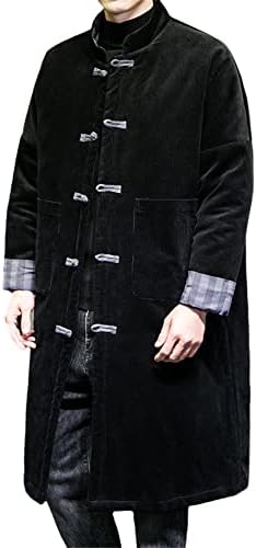 גברים להחזיר דרכים קדומות יותר קונג פו מעיל ארוך כותנה מעילי צמר קורדרוי