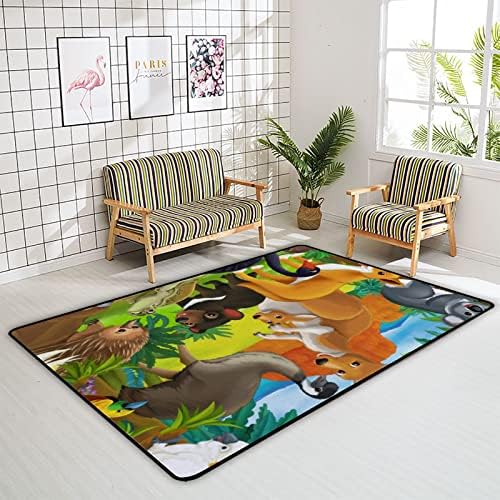 זוחל שטיח מקורה משחק מחצלת חיה מצוירת לסלון לחדר שינה חינוכי חינוך חינוכי שטיחים שטיחים שטיחים 80x58in