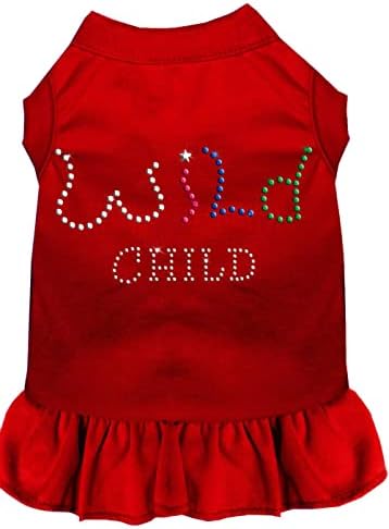 מוצרים לחיות מחמד מיראז ' 57-22 שמלת ילד פראית יהלומים מלאכותיים אדומים, בינוני