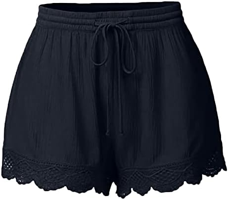 מכנסיים קצרים של Gamivast 2023 לנשים מכנסי קיץ מזדמנים של המותניים המותניים עם כיסים שרוך מכנסיים קצרים