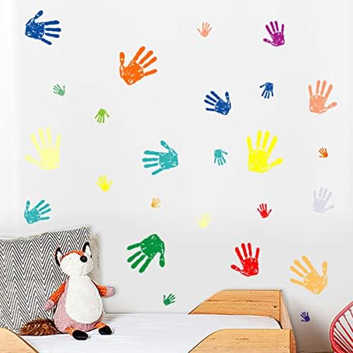צעצוע ילדי מדבקות קיר ילדי מדבקות קיר 2 יחידות טביעת כף יד קיר משתלת צבע קיר מדבקות חדר שינה