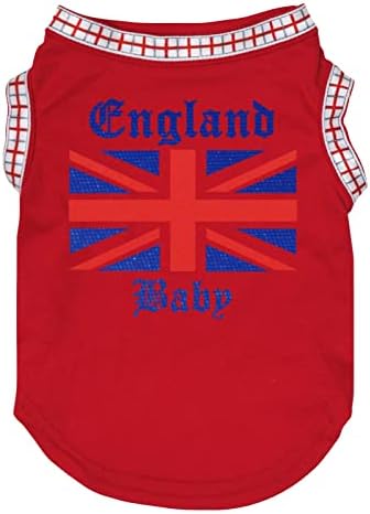 Petitebella England Baby Union Jack Flag Flag חולצת כלבים