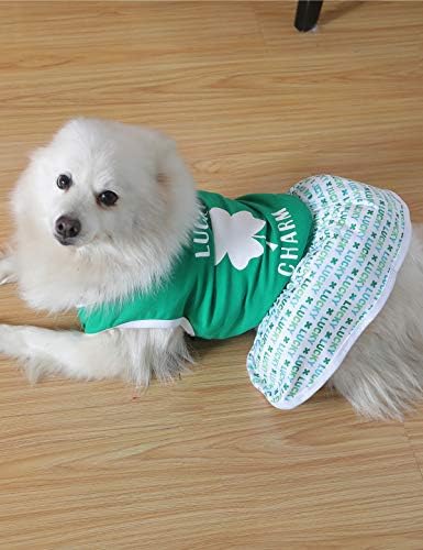 שמלות כלב לחיות מחמד תלתן בגדי כותנה בגדי גור מצחיק ירוק טוטו חצאית
