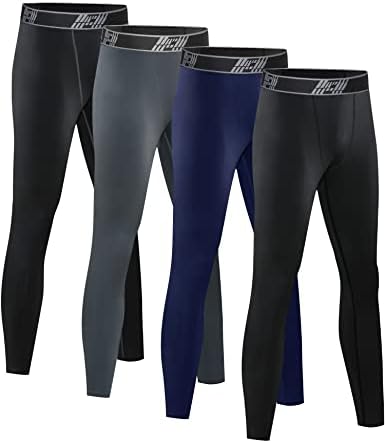 הופלין 4 מארז נוער ילד של דחיסת מכנסיים חותלות גרביונים אתלטי בסיס שכבה תחת מכנסיים הילוך עבור כדורגל ספורט