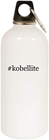 מוצרי Molandra Kobellite - 20oz hashtag בקבוק מים לבנים נירוסטה עם קרבינר, לבן