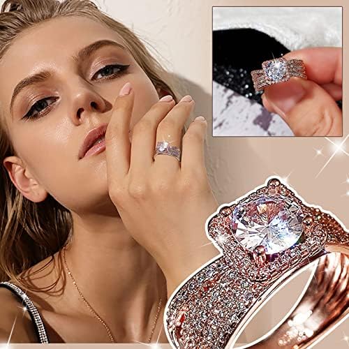 טבעת גרסת אופנה רחבה תכשיטים יוקרה טבעת יהלום זהב רוז 18K טבעות מלאות טבעות אמצעיות לנשים