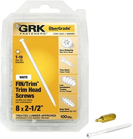 GRK 960658 על 2-1/2 אינץ 'Handypak גימור לבן/ברגים לקצץ,