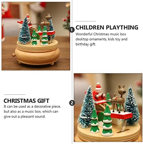 קופסת מוסיקה סיבוב עץ לחג המולד קופסת מוסיקה חג המולד עץ עץ יער קופסת מוסיקה מתנה קישוט שולחן עבודה של