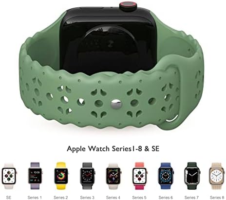 Watebocs Watch Band תואם לסדרה Apple Watch 3 4 5 6 7 8 SE, ספורט סיליקון נושם רצועה לנשים, עבור