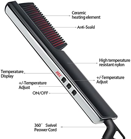 מסרק שיער LXXSH מסרק מברשת מזיק שיער יישור יישור זקן חשמלי מסרק שיער מהיר סטיילר