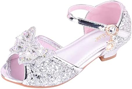 נעלי ילדים עם יהלום סנדלים מבריקים נעלי נסיכה קשת עקבים גבוהה מראים נעלי נסיכה נעליים לילדים עקבים