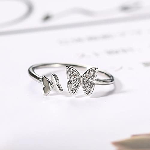בציר טבעות לנשים חמוד מינימליסטי פרפר עיצוב טבעת עדין תכשיטי מתנות לנשים