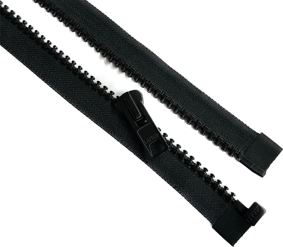 Lenzip 10 כבד חובה כבד ויזלון מעוצב מפלסטיק יצוק המפריד בין רוכסן - בחר באורך שלך - צבע: שחור - מיוצר
