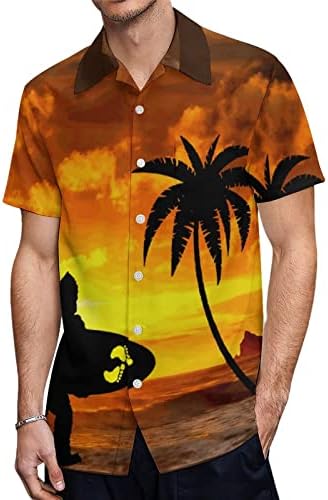 ביגפוט לגלוש גברים של חולצות קצר שרוול כפתור למטה חולצה מקרית טי למעלה חוף חולצות עם כיס