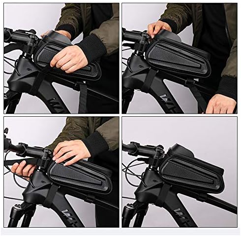 Lxydd borsa da bici antipioggia borsa da ciclismo frontale con tubo superiore borsa da lavero con nerniera