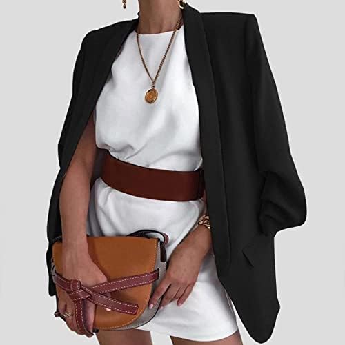 בלייזרים נשים ומעילי חליפות משרד עסקים משרדים משרדים עם שרוול ארוך ז'קט דש בלייזר טרנדי קיץ