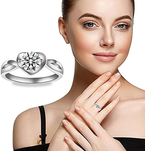 יסטו אנילוס פארה מוג ' ר לב בצורת יהלומי זירקון נסיכת טבעת אירוסין אישית נשים של טבעות אצבע אמצעית