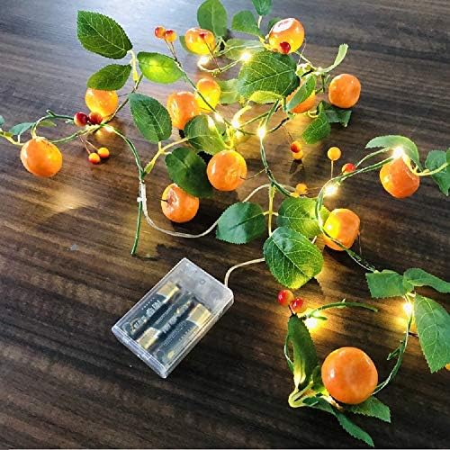 סימולציה תפוזים אורות מיתרים תלויים גפנים צמח זרע קצף פירות מלאכותי פירות גפנים הדרים סוללה קלה