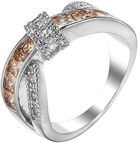 טבעת מגניבה סט טבעת רב -צבעונית קישוט טבעת טבעת חתונה נשות קישוט יד טבעת טבעת זירקון מלאה