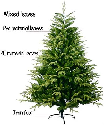 עץ חג המולד המלאכותי של Dulplay Premium, Spruce Hinged חג המולד רגליים מתכתיות מוצקות אלפיני טבעי לקישוט