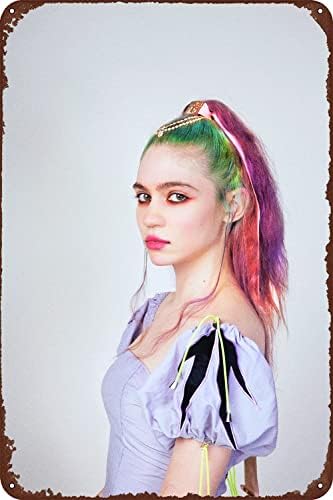 Grimes Claire Boucher Dream Pop 12x8 אינץ 'שלטי מטאל אלבום מוזיקה - רוק הקירות עם אלבום מוזיקה אמנות לאוהבי
