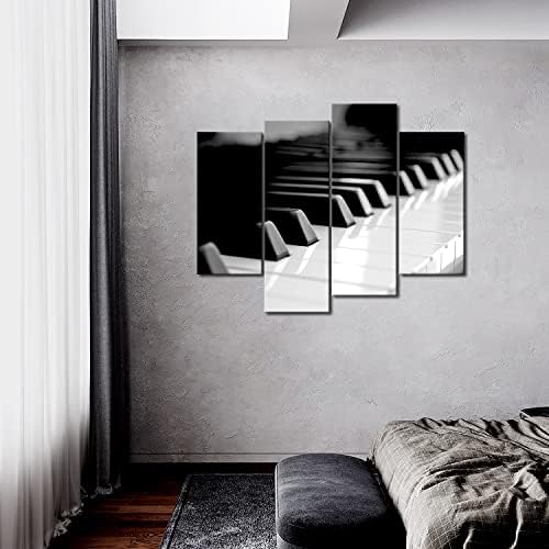 אמנות קיר ראשונה - פסנתר שחור ולבן מקלדת קיר ציור ציור התמונה הדפס