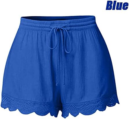 מכנסי אימון בגודל של FiRERO פלוס מכנסיים קצרים בצבע אחיד טלאי תחרה משיכת מכנסיים קצרים מכנסי ספורט
